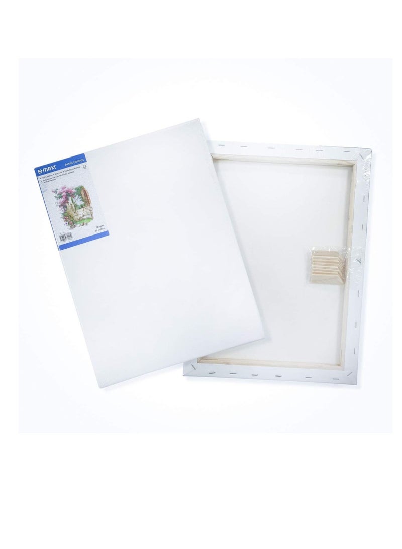 Maxi لوحة قماشية مشدودة مكونة من 3 قطع بأحجام مختلفة باللون الأبيض - Image 3