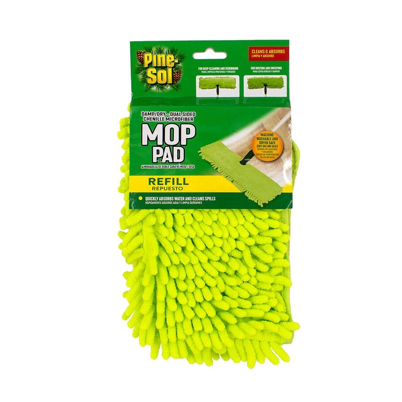 PineSol Microfiber Chenille Mop Refill Compatible with PineSol DualSided Microfiber Mop Replacement Head for Dry or Wet Use Machine Washable Double Sided All Surface Cleaning