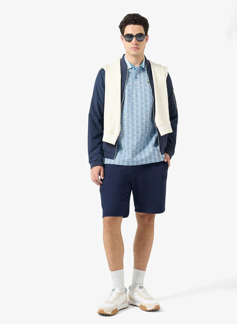 LACOSTE Regular Fit Embossed Unbrushed Fleece Shorts