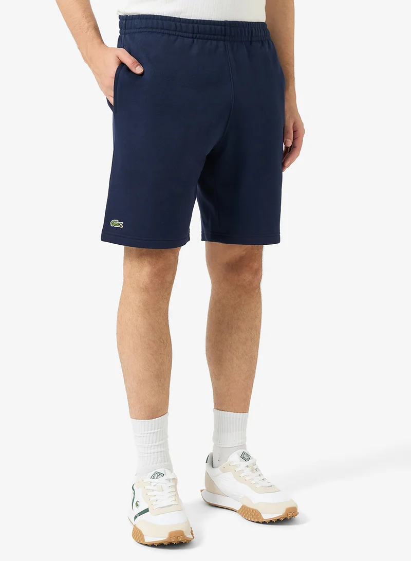 LACOSTE Regular Fit Embossed Unbrushed Fleece Shorts