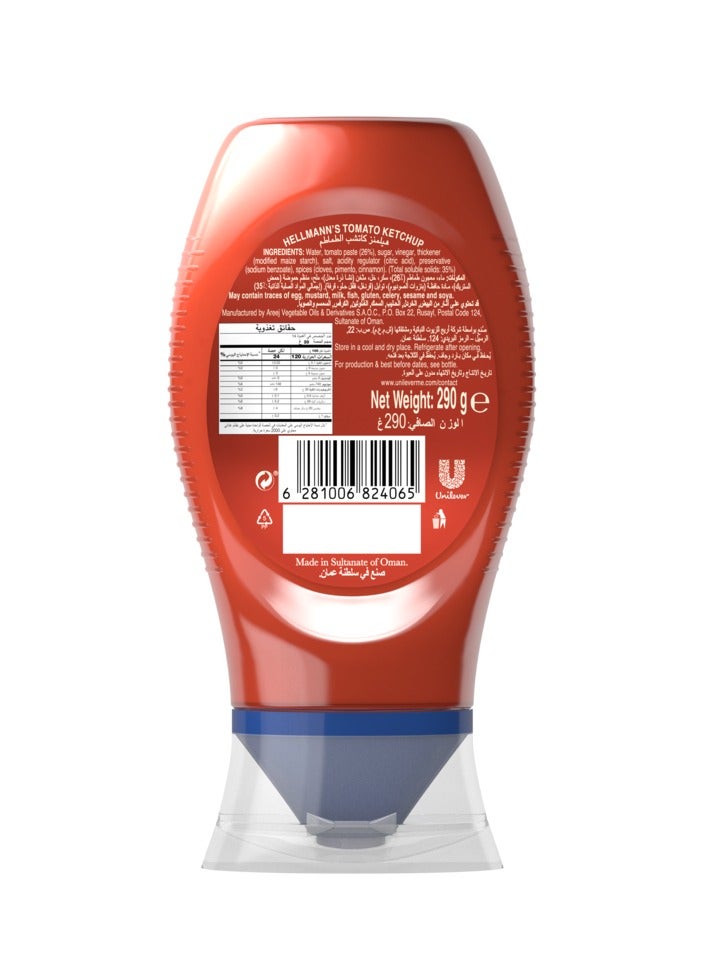 Hellmann's Tomato Ketchup Classic Flavour Recycled Plastic Bottle 290g - Image 2