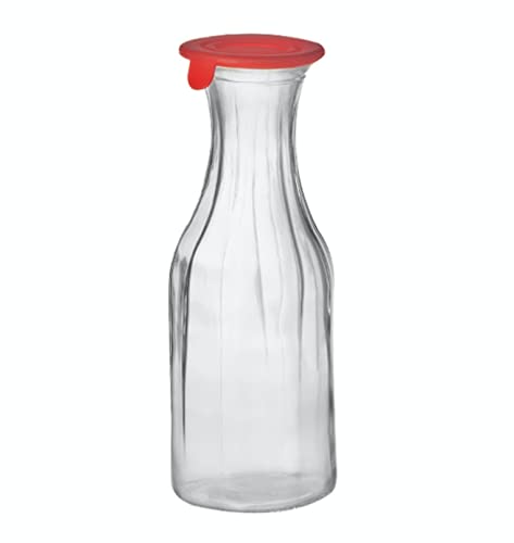HOMIES, Glass Bottle with Silicone Cap for Water, Juice, ice tea, juice, milk (1 Piece)(1250ml) - Image 1