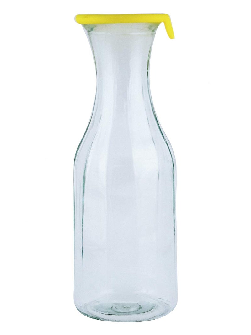 HOMIES, Glass Bottle with Silicone Cap for Water, Juice, ice tea, juice, milk (1 Piece)(1250ml) - Image 2