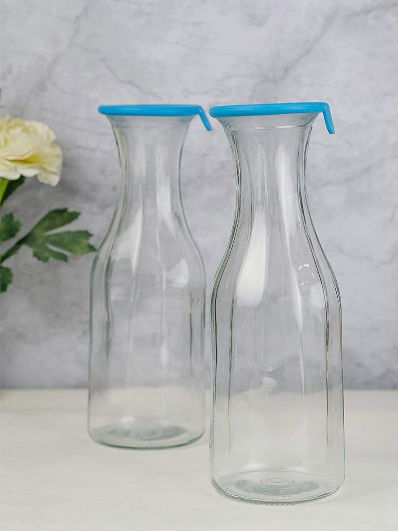 HOMIES, Glass Bottle with Silicone Cap for Water, Juice, ice tea, juice, milk (1 Piece)(1250ml) - Image 5