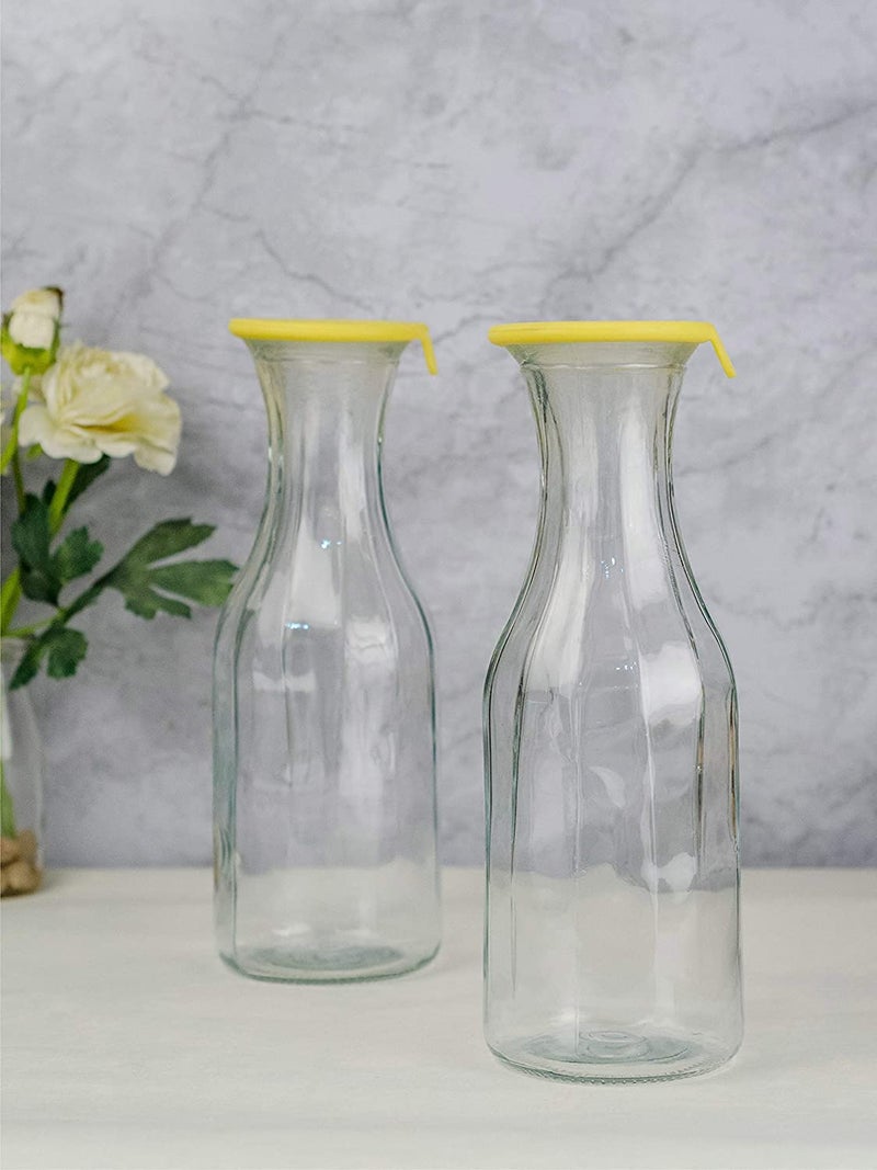 HOMIES, Glass Bottle with Silicone Cap for Water, Juice, ice tea, juice, milk (1 Piece)(1250ml) - Image 4