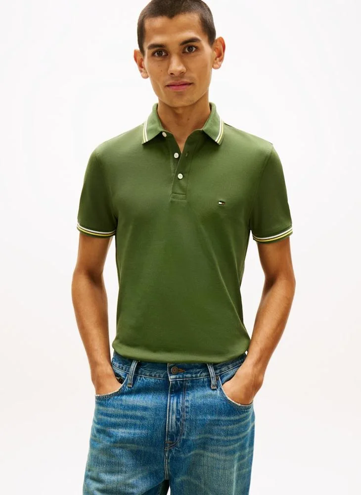 Slim Fit Tipped Pique Polo Shirt