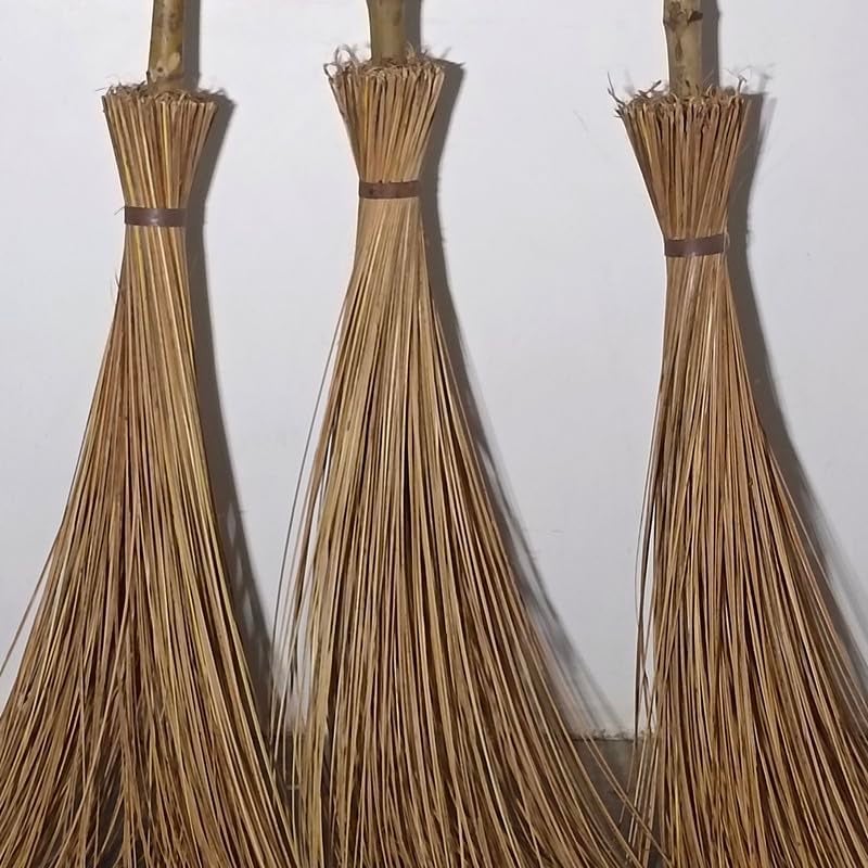LIVECOOL Long Stick Broom for Home/Office Wet Floo,for Garden, Outdoor Cleaning Natural and Pure Bamboo Seek Coconut Jhadu/Brooms - Image 4