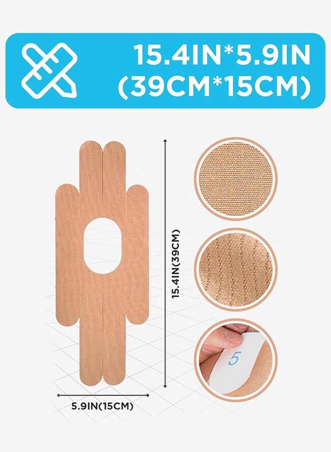 بوليشد شريط حركة الركبة، 8 قطع، شريط ركبة قطني أصلي مقاوم للماء ومقطع مسبقًا، شريط رياضي مرن ومتين للدعم والراحة أثناء التمرين - Image 2