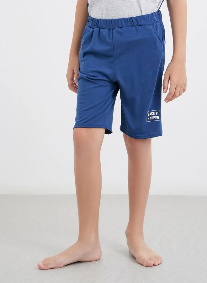 Styli Styli Color Block Print T-Shirt and Shorts Set
