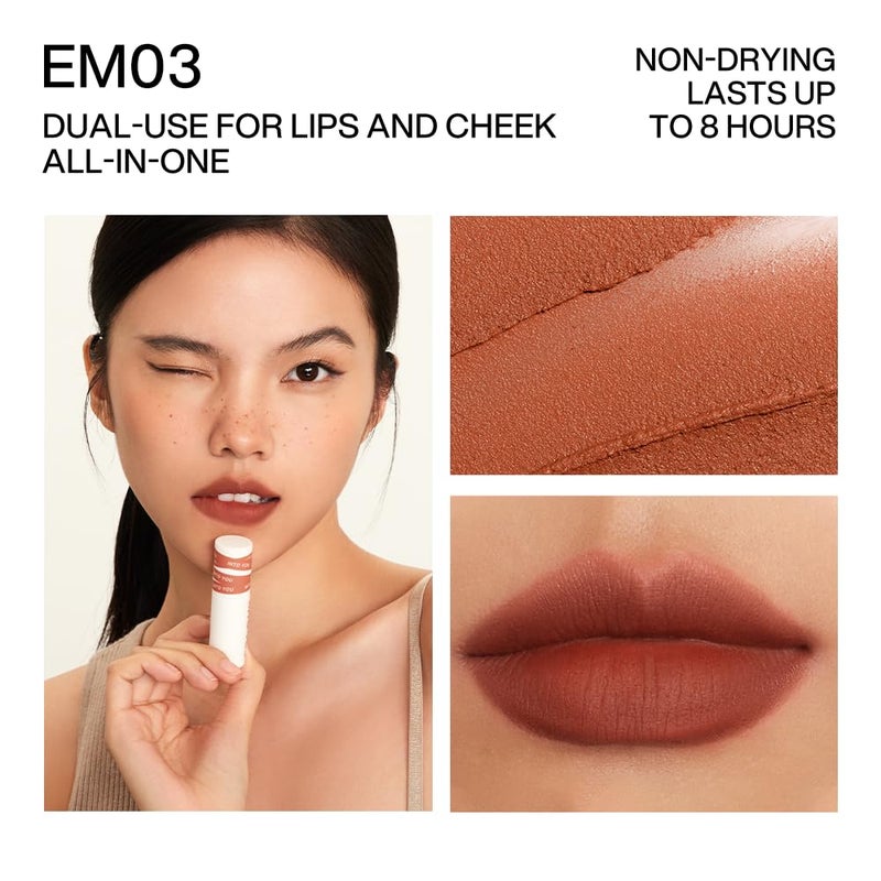 INTO YOU Matte Lipstick, Super Stay Lipcolor for Women, Waterproof, Long Lasting Lip Stain, High Impact Lip Clay with Lightweight Lip Mud Texture, Dual-use for Lips and Cheek, Brown Lipstick (EM03) - Image 4