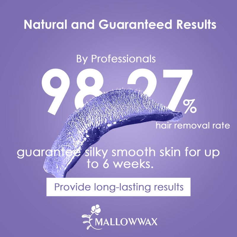 Mallowwax Hard Wax Beads, Wax Beans for Hair Removal, Natural Lavender, Stripless, Coarse Body Hair Specific - Ideal for Bikini, Brazilian, Legs, Underarms, Chest, 16 Ounce - Image 3