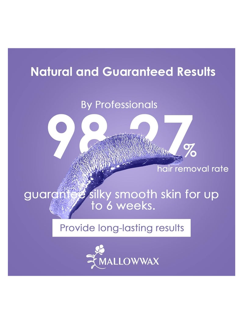 Mallowwax Hard Wax Beads, Wax Beans for Hair Removal, Natural Lavender, Stripless, Coarse Body Hair Specific - Ideal for Bikini, Brazilian, Legs, Underarms, Chest, 16 Ounce  - Image 3
