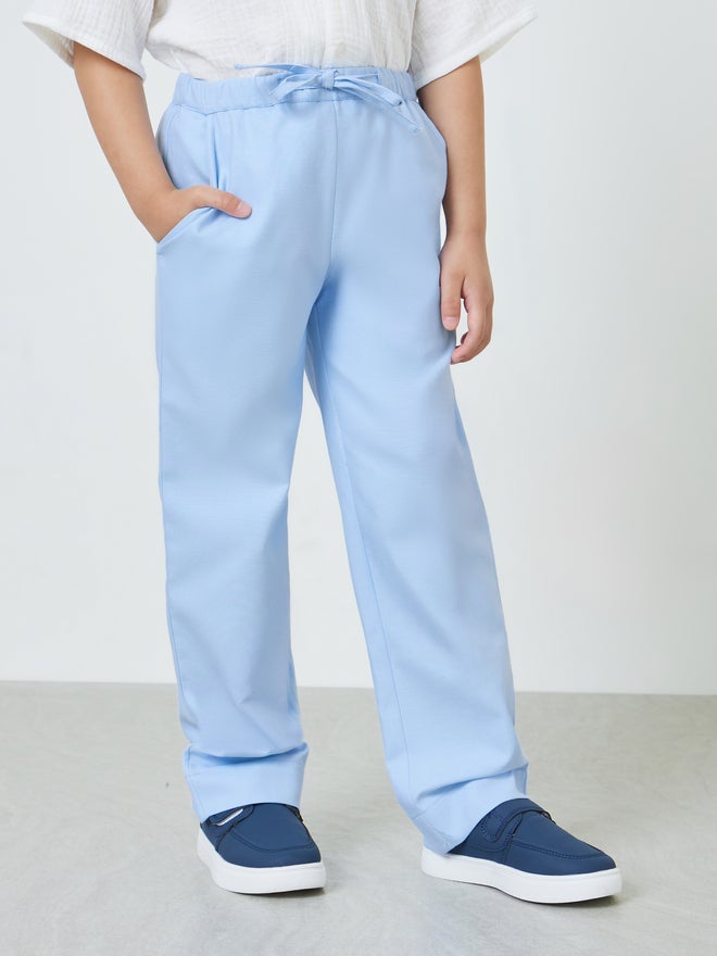 Styli Boys Solid Pants with Drawcord and Side Pocket - Image 1