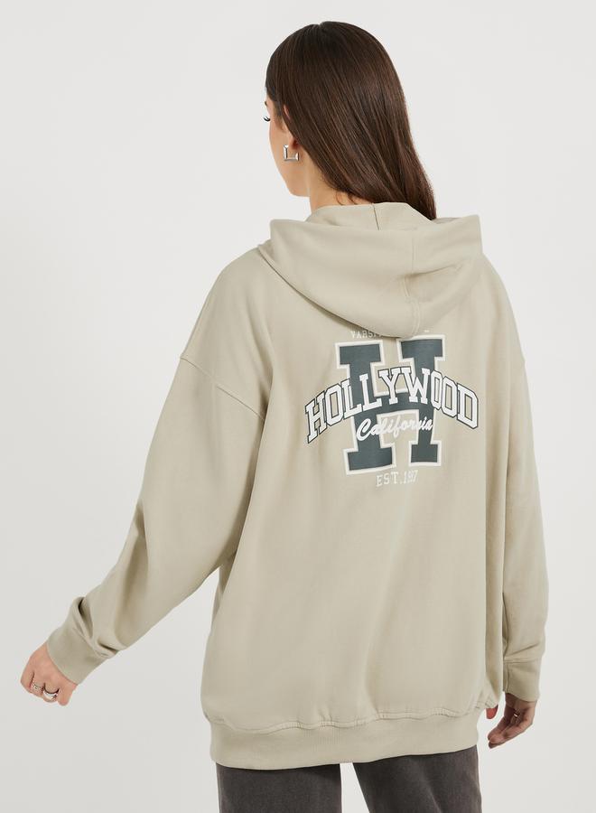 Styli Oversized Longline Zip Through Hoodie - Image 3