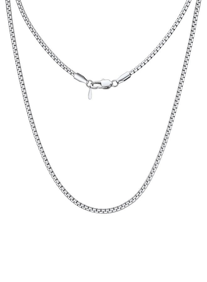 ChainsHouse Stainless Steel Box Chain Necklace for Men Women Cuban Link Chain 2mm Round Link Chain Necklace 22 inches - Image 1