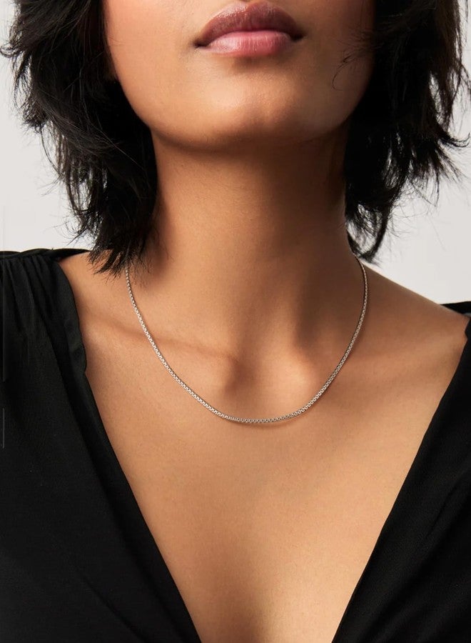 ChainsHouse Stainless Steel Box Chain Necklace for Men Women Cuban Link Chain 2mm Round Link Chain Necklace 22 inches - Image 3