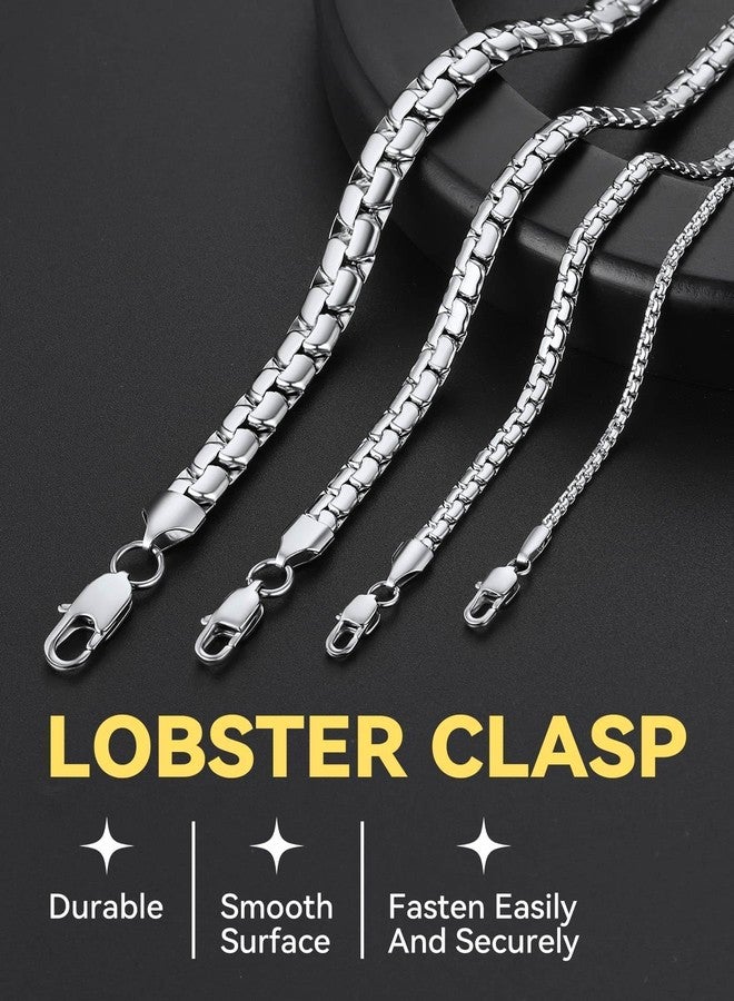 ChainsHouse Stainless Steel Box Chain Necklace for Men Women Cuban Link Chain 2mm Round Link Chain Necklace 22 inches - Image 5