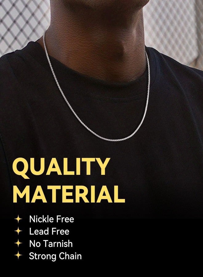 ChainsHouse Stainless Steel Box Chain Necklace for Men Women Cuban Link Chain 2mm Round Link Chain Necklace 22 inches - Image 2