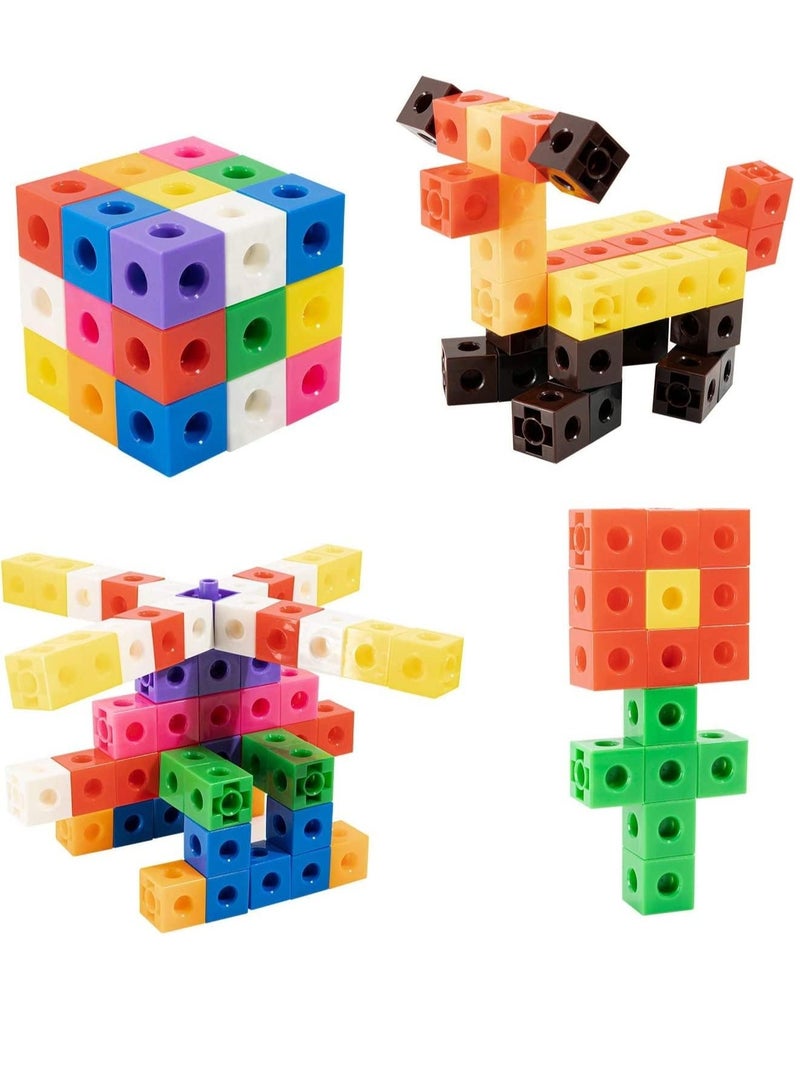100pcs Linking Cubes Math Links STEM Building Stacking Blocks School Manipulatives Early Education Counting Sorting Toys for Kids Children  - Image 2