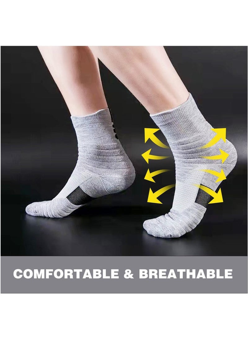 Generic 3 Pairs Basketball Socks for Men Running Training Boys Compression Cotton Sock Men Athletic Crew Socks Performance Thick Cushioned Sport Lightweight and Breathable - Image 3