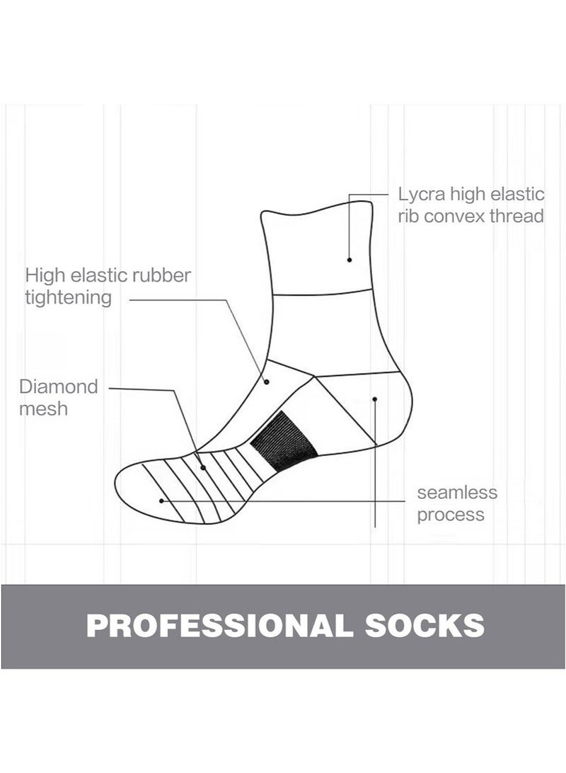 Generic 3 Pairs Basketball Socks for Men Running Training Boys Compression Cotton Sock Men Athletic Crew Socks Performance Thick Cushioned Sport Lightweight and Breathable - Image 4