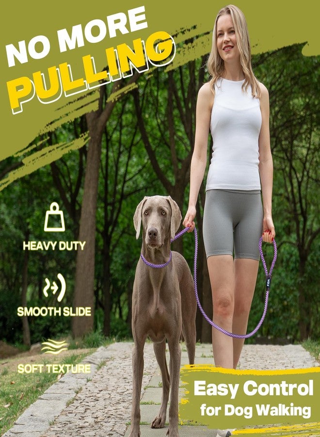 Fida Slip Leads for Dogs - 4 FT x 1/2" Heavy Duty Comfortable Strong Rope Leash for Large, Medium Dogs - No Pull Pet Training Leash with Highly Reflective, Purple - Image 2