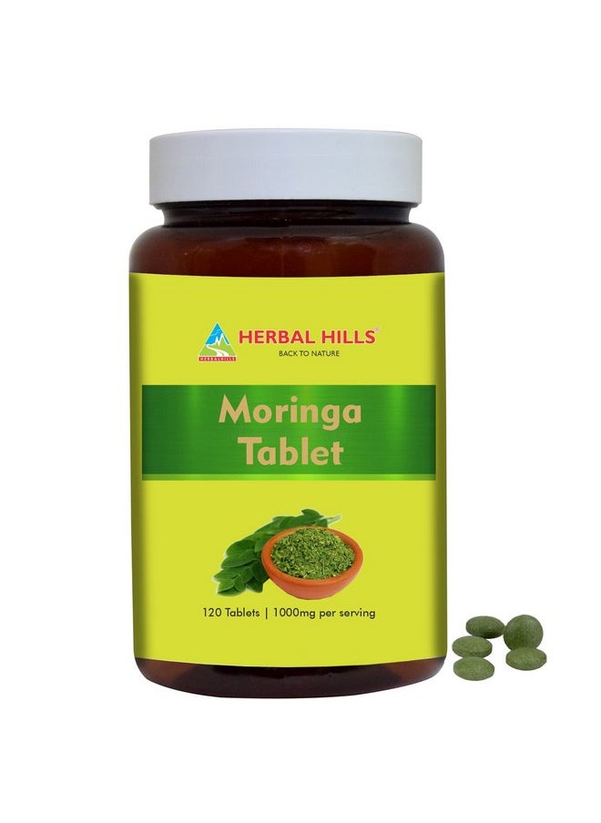 HERBAL HILLS Moringa Tablets (Moringa Leaf/Shigru/Drumstick Leaf/Moringa Oleifera) ; 120 Count (1000 Mg) ; Pure Powder In A Tablet  - Image 2