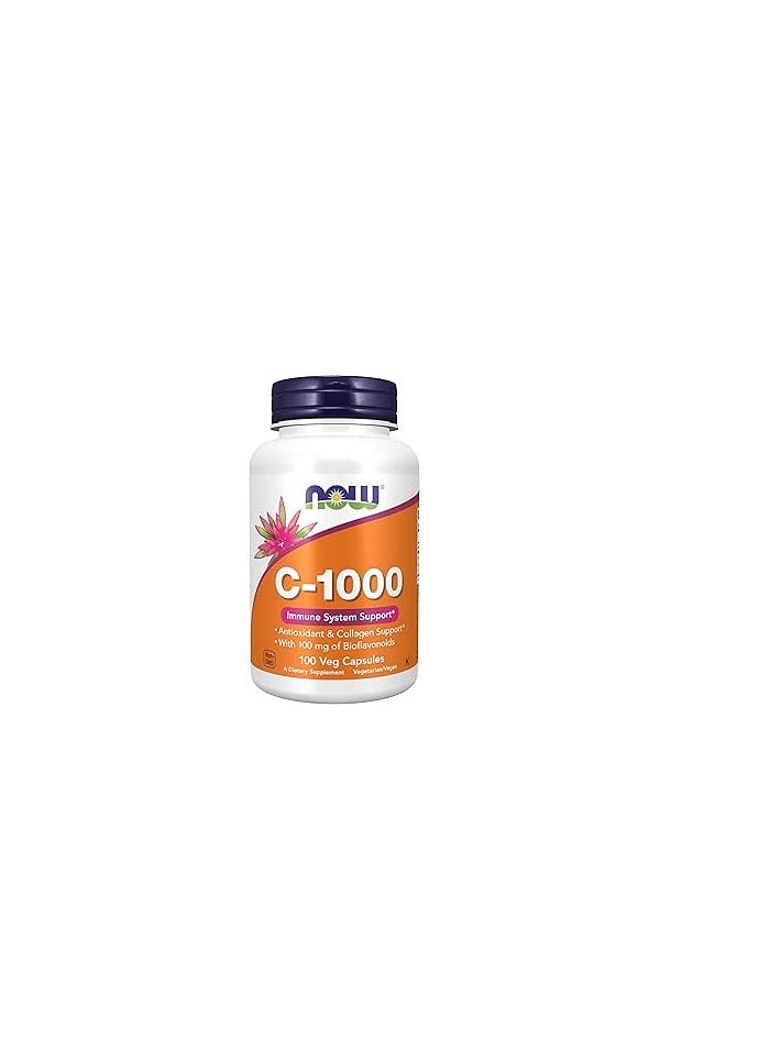 now - Dietary Supplement Vitamin C-1000 with 100 mg Bioflavonoids Antioxidant Protection 100 Veggie Caps - Image 1