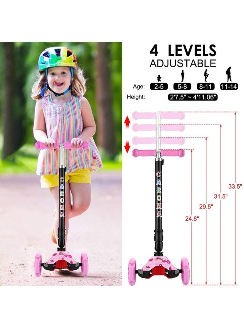 AGD - Folding Kick Scooter 3 Wheels Height Adjustable with Comfortable Non-slip Handle for Unisex Kids - Image 1