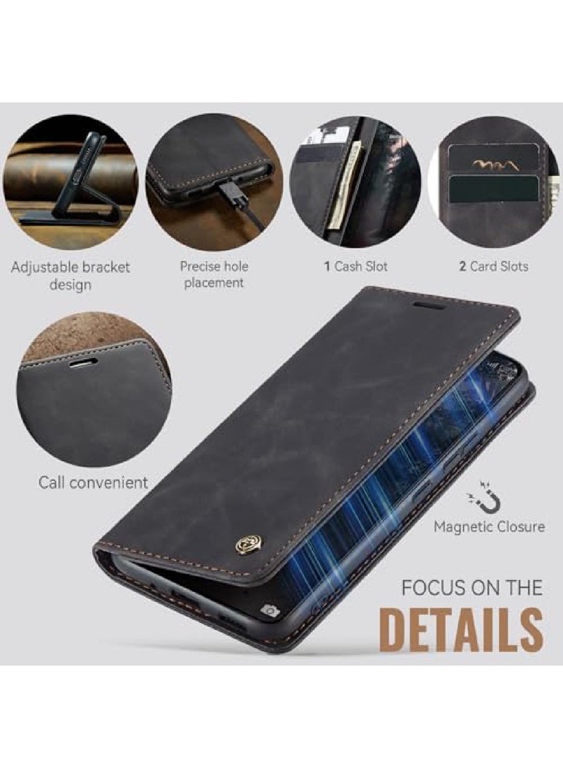 Adando for Xiaomi 17 Ultra Phone Case, Leather Wallet Phone Case, Flip Fold Phone Case with Card Slots and Magnetic Closure, Shockproof and Anti-collision Phone Protective Case (Black) - Image 2