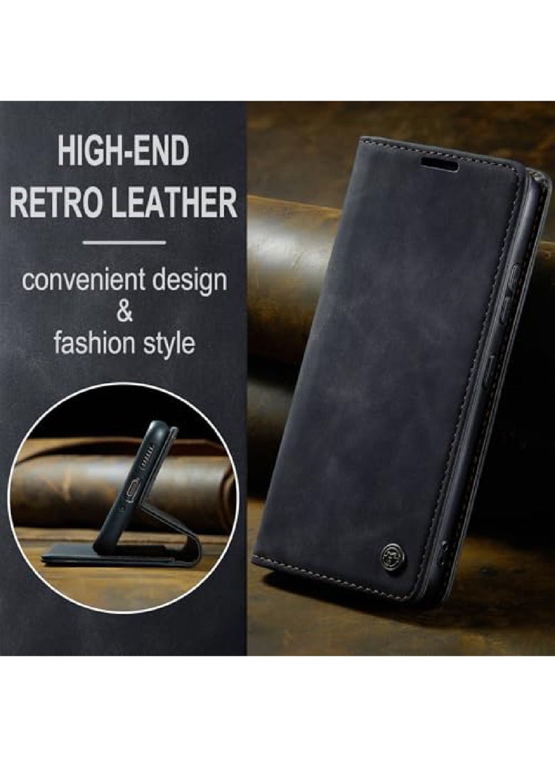 Adando for Xiaomi 17 Ultra Phone Case, Leather Wallet Phone Case, Flip Fold Phone Case with Card Slots and Magnetic Closure, Shockproof and Anti-collision Phone Protective Case (Black) - Image 3