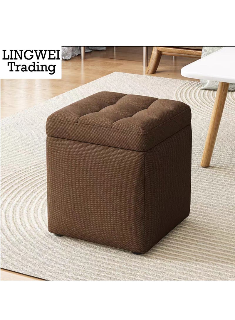 LINGWEI Ottoman Storage Stool Footrest Storage Cube Multifunction Storage Box Bench Seat Toy Box For Living Room Bedroom Hallway Shope Office Home - Image 3