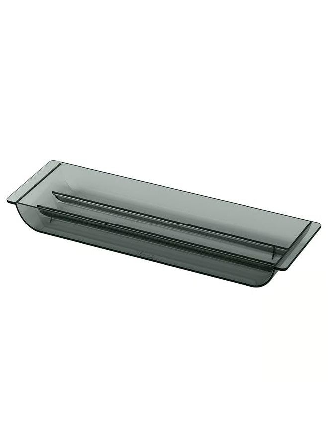 stoRk VISSLAÅN Drawer Organiser, Grey, 35x11x3 cm, Recycled PET Plastic, Movable Shelf, for Bathroom Drawers - Image 1