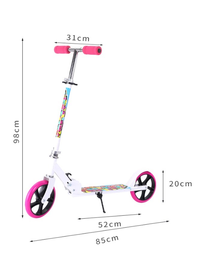 JCB CHIC Foldable Scooter For Adult Teen ,Outings Cycling Tourism Bicycles ,Foldable Commuting, Pedal Scooter Three-speed Lifting Scooter City Work Scooter Campus Foot  Scooter(YS-106 white  ) - Image 2