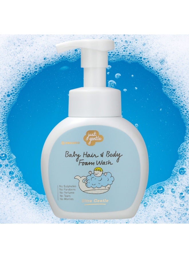 Just Gentle Hair & Baby Foam Wash- Ultra Gentle - 99% Natural Ingredients, Tear-Free, Hypoallergenic, Dermatologist-Tested, 230ml - Image 5