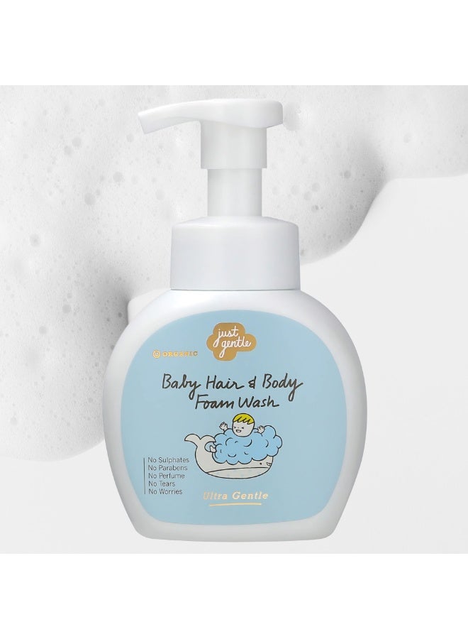 Just Gentle Hair & Baby Foam Wash- Ultra Gentle - 99% Natural Ingredients, Tear-Free, Hypoallergenic, Dermatologist-Tested, 230ml - Image 4