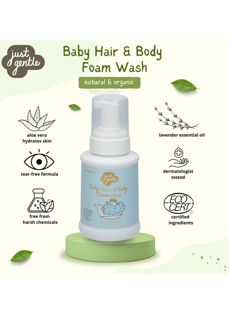 Just Gentle Just Gentle Hair & Baby Foam Wash- Ultra Gentle - 99% Natural Ingredients, Tear-Free, Hypoallergenic, Dermatologist-Tested, 230ml  - Image 5