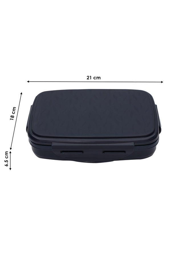 JAYPEE JAYPEE Stainless Steel Insulated Lunch Box Wavesteel Sr. Dark Blue, 600 ml, Airtight Tiffin Box for School Kids |Spillproof with Silicon Seal |Food Grade | BPA Free  - Image 4