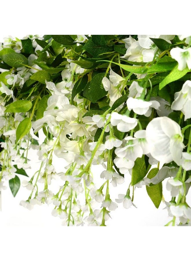 CLONG 5Pack Wisteria Garland Flower Garland Artificial Flowers Wisteria Vines Fake Ivy Flowers Total 33Ft (White) - Image 4