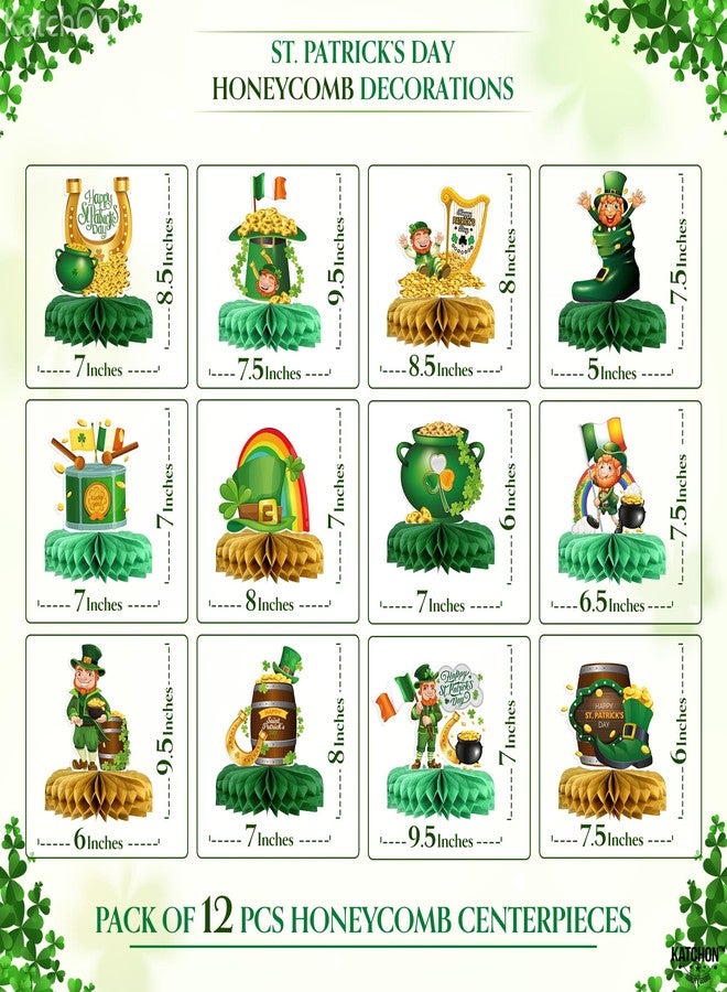 كاتشون، زينة مركزية ليوم القديس باتريك - عبوة من 12 قطعة | زينة مركزية ليوم القديس باتريك على شكل قزم | زينة طاولة ليوم القديس باتريك | زينة قزم | ديكور يوم القديس باتريك - Image 2