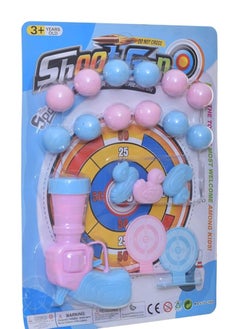 Foam gun with shooting balls and multi-colored shooting target