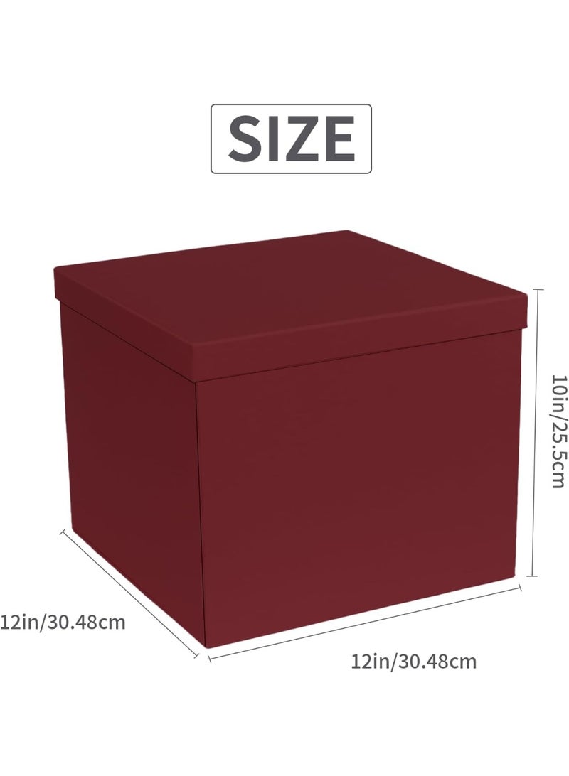 جوسكوين صندوق هدايا 12x12x10 بوصة، صناديق هدايا بورجوندي للهدايا، صندوق هدايا كبير، للتغليف، عيد الحب، عيد الأم، الذكرى السنوية. - Image 3