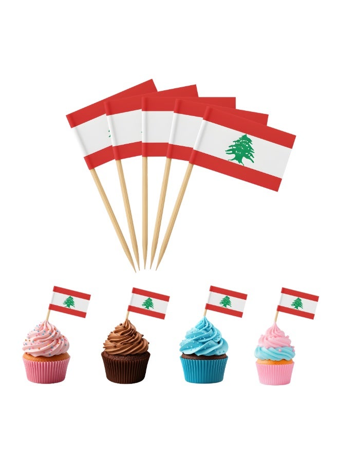 برينت شوب فور مي 100 قطعة من أغطية الكيك - أغطية للكب كيك على الوجهين - مثالية للحفلات - تزيين الحلويات الخاصة بك - أعواد أسنان لتزيين الكيك للاحتفال باليوم الوطني - Image 1