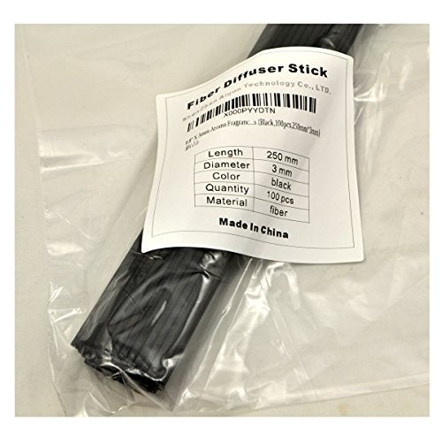 Ougual 100 Pieces Fiber Reed Diffuser Replacement Refill Sticks (8" x 3mm, Black) - Image 2