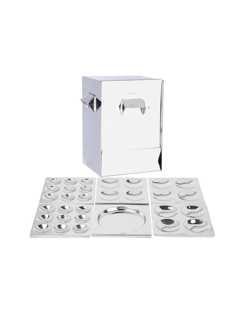 Coconut Coconut Stainless Steel - Trivia Idli Maker | Unique Rectangular Shape Idli Steamer For Home | Include 3 Regular, 2 Mini & 1 Tatte Idli Plate | Restaurant Type Soft & Fluffy Idli | Induction Base  - Image 1