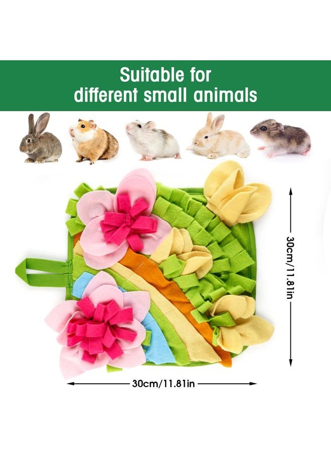 Rabbit Foraging Mat, 11.8'' X Interactive Feeding Game, Machine Washable Felt Fabric Pet for Rabbits, Guinea Pigs, Hamsters, and Small Animals Anti Slip Treat Dispenser, Pink - Image 4