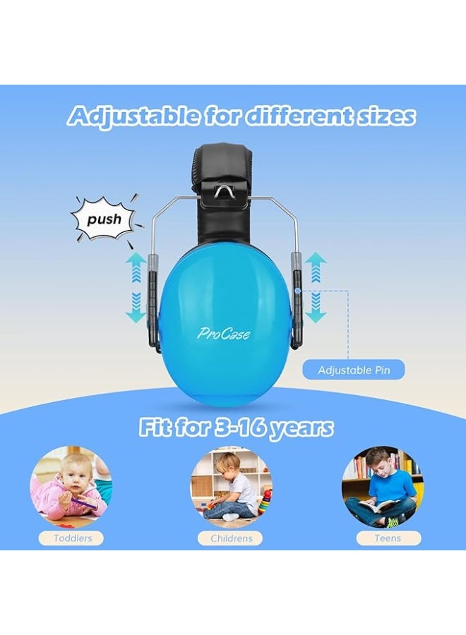 Procases Safe Kids Ear Muffs for Noise Reduction and Hearing Protection – Soundproof Ear Defenders with Adjustable Headband and Comfortable Telescopic Arms for All Ages - Image 3