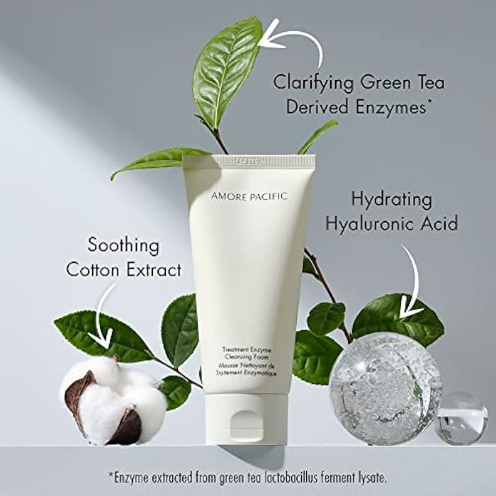 AMOREPACIFIC Treatment Enzyme Cleansing Foam | Soothing Korean Face Cleanser with Hyaluronic Acid and Green Tea Enzymes - Image 2