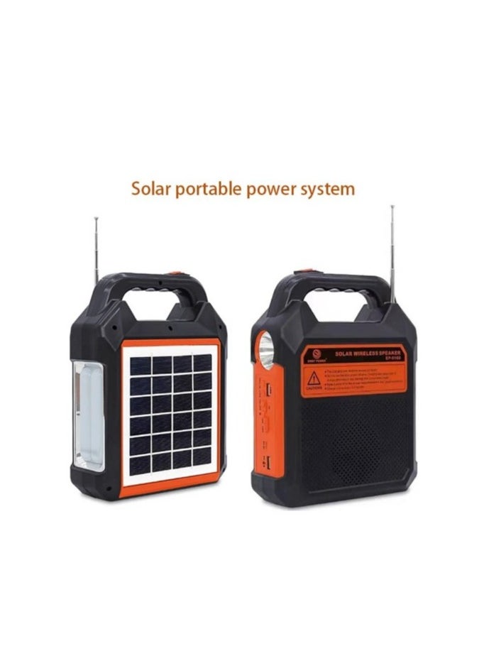 Easy Power Solar Wireless Radio USB Speaker with FM Panel Torch System  - Image 4