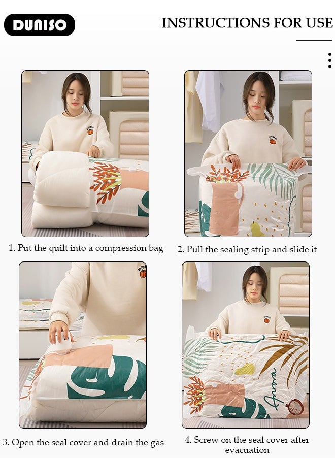 DUNISO - Combo Vacuum Storage Bag with Electric Pump, 3 Pack((1 Large + 1Medium + 1 Small) of Reusable Compression Bags, Double Zip Seal Special-Grip Clip,Travel Vacuum Sealer Bags, Space Saver Bags for Clothes, Mattress, Blanket, Pillows, Compression - Image 1
